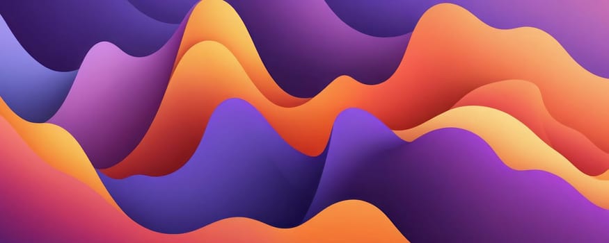 A gradient wallpaper with Irregular shapes using purple and papaya whip gradient colors. Generative AI.