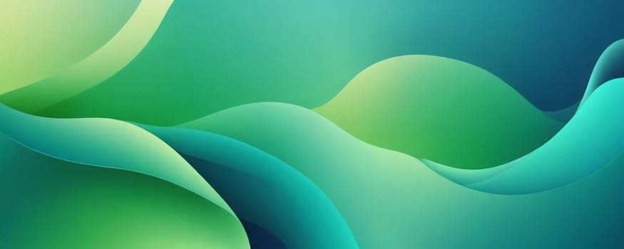 A gradient wallpaper with Organic shapes using green and light cyan gradient colors. Generative AI.