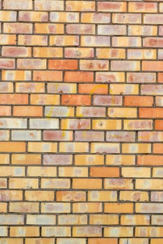 wall made of old yellow bricks as a background