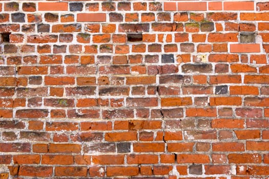 wall made of old red brick as a background 3