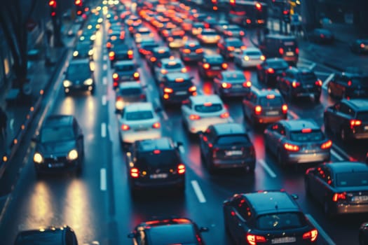 top view photograph of traffic jam in metropolis city or highway.