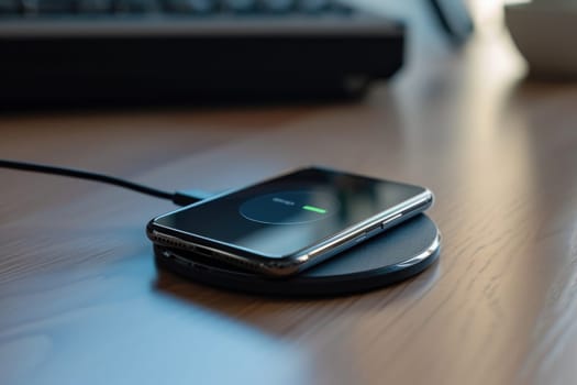 Accessory smartphone on wireless charging . generative AI.