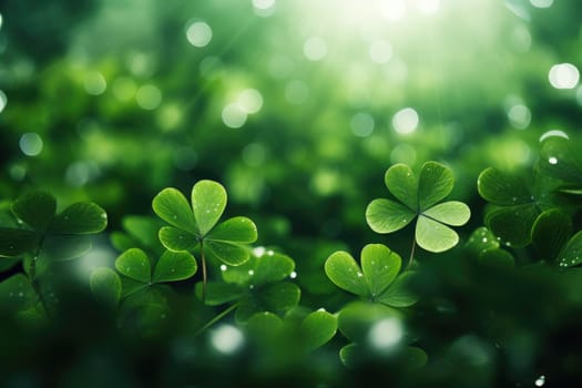 Happy St Patrick's Day Background Holiday Illustration. Green Saint Patrick .Generative AI.