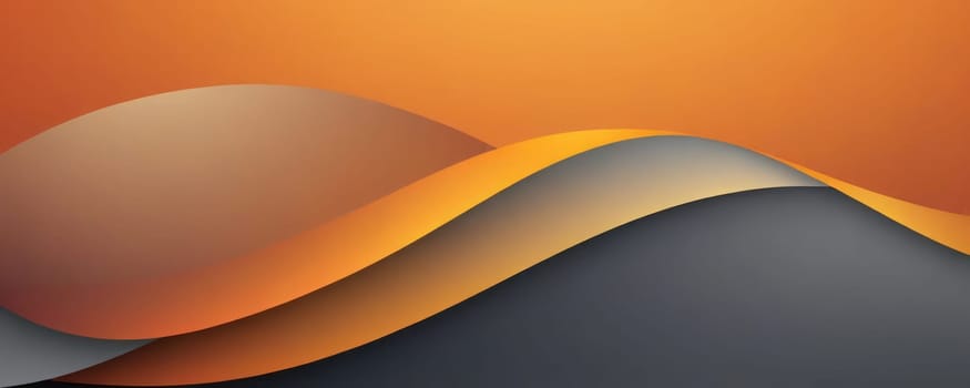 A gradient wallpaper with Parabolic shapes using orange and slate-grey gradient colors. Generative AI.