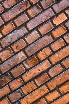 wall made of old red brick as a background 16
