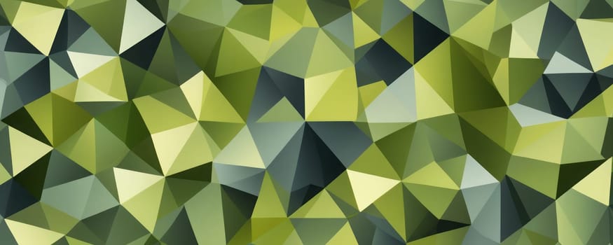 A gradient wallpaper with Cubist shapes using olive and slate-grey gradient colors. Generative AI.
