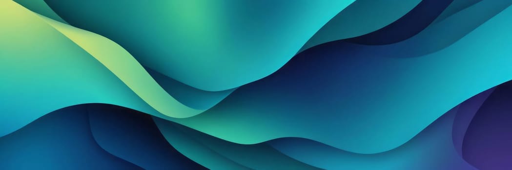 A gradient wallpaper with Irregular shapes using blue and darkseagreen gradient colors. Generative AI.