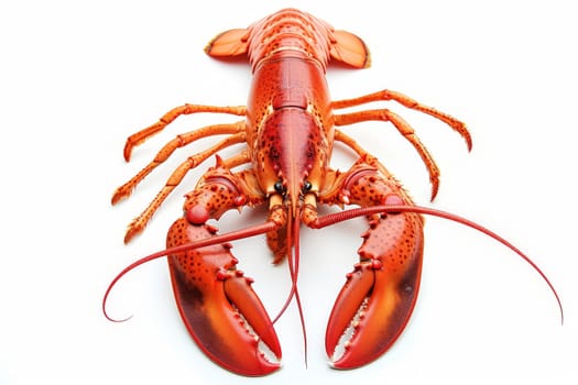 a red lobster on a white background.AI generative.