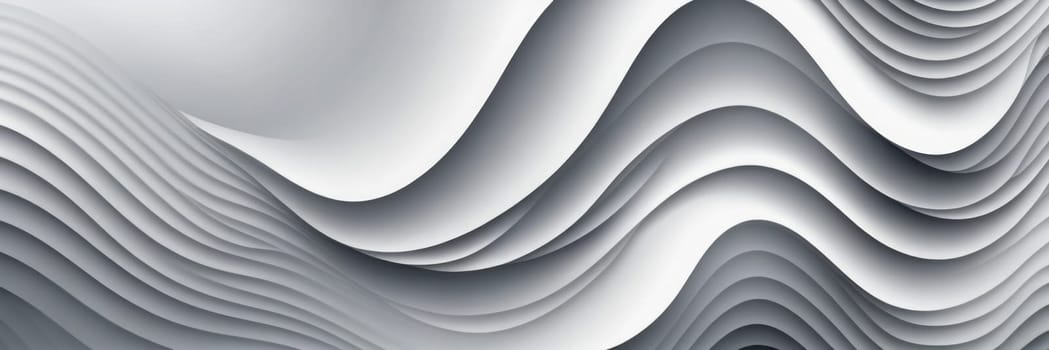 A gradient wallpaper with Fluted shapes using gray and white gradient colors. Generative AI.
