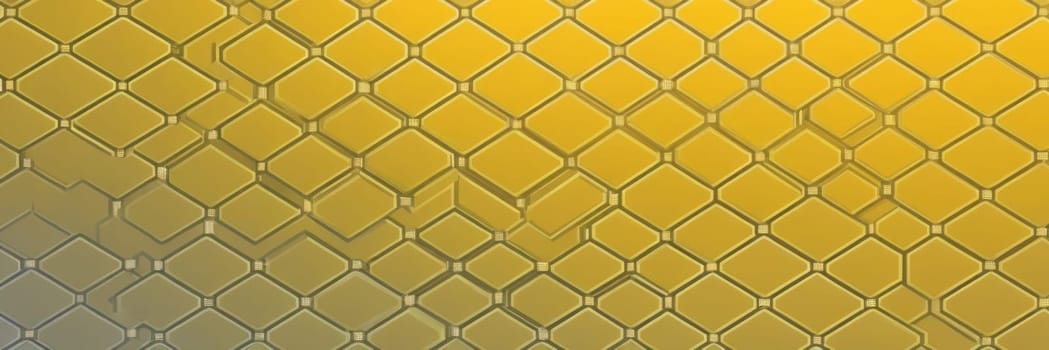 A gradient wallpaper with Fret shapes using yellow and silver gradient colors. Generative AI.