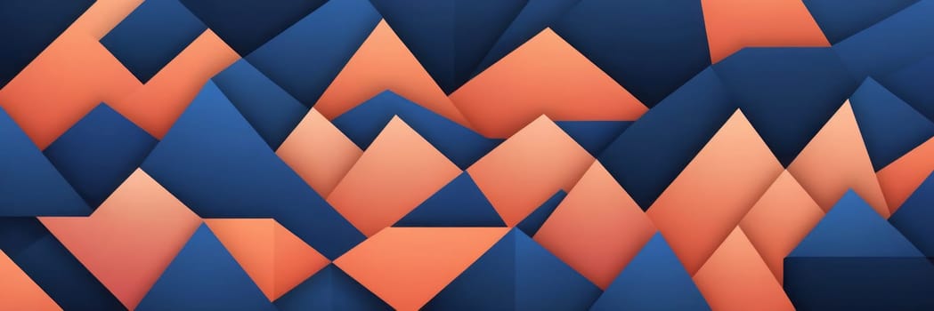 A gradient wallpaper with Multilobed shapes using navy and salmon gradient colors. Generative AI.