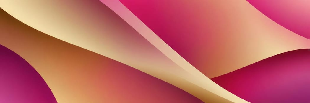 A gradient wallpaper with Flared shapes using fuchsia and khaki gradient colors. Generative AI.