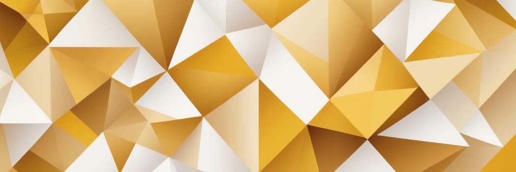 A gradient wallpaper with Cubist shapes using white and goldenrod gradient colors. Generative AI.