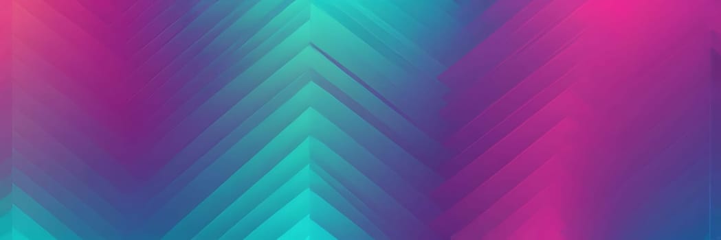 A gradient wallpaper with Zigzag shapes using fuchsia and aqua gradient colors. Generative AI.