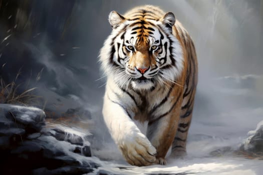 smile Asian tiger standing wallpaper free, in the style of color realism, mist, realistic, wimmelbilder, ivory, dynamic pose --ar 3:2 --v 5.2 Job ID: b20c385f-1ac9-46f4-aadd-3cd45e2bb9cb