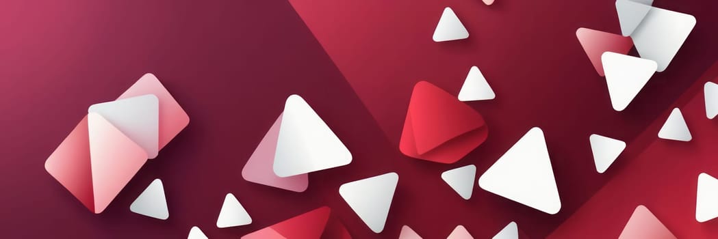A gradient wallpaper with Plectrum shapes using maroon and white gradient colors. Generative AI.