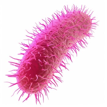 Pink bacteria illustration isolated on white background, 3d design.