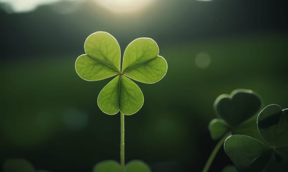A close-up shot of fresh green clover leaves with water drops on a soft blurred background. This image symbolizes luck, nature, and growth.