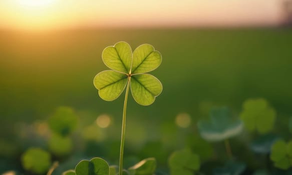 A close-up shot of fresh green clover leaves with water drops on a soft blurred background. This image symbolizes luck, nature, and growth.