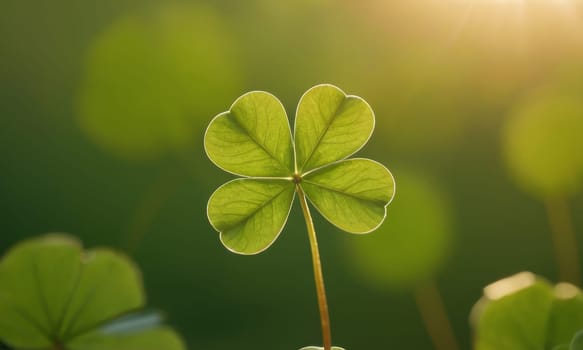 A close-up shot of fresh green clover leaves with water drops on a soft blurred background. This image symbolizes luck, nature, and growth.