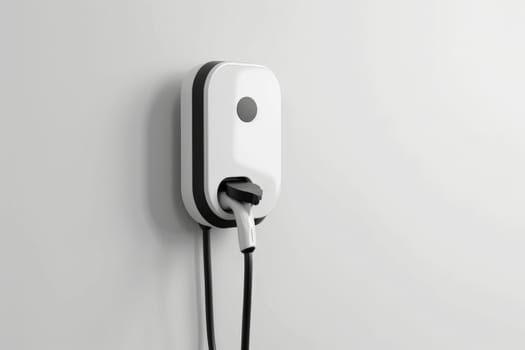 Generic electric EV hybrid vehicle car charger isolated on a white background, generative ai.