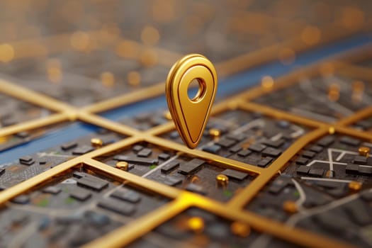 pin location icon for navigation or map, Generative Ai.