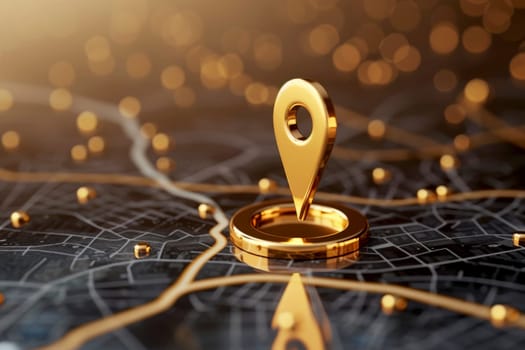 pin location icon for navigation or map, Generative Ai.