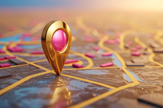 pin location icon for navigation or map, Generative Ai.