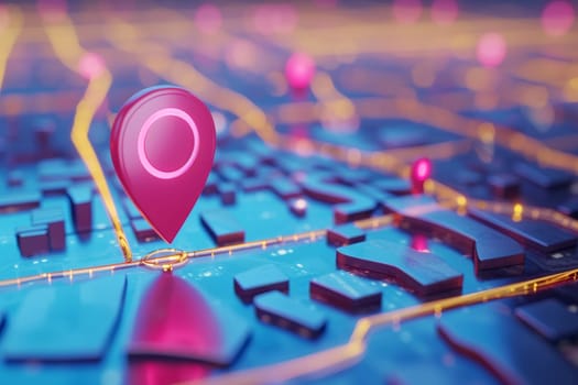 pin location icon for navigation or map, Generative Ai.