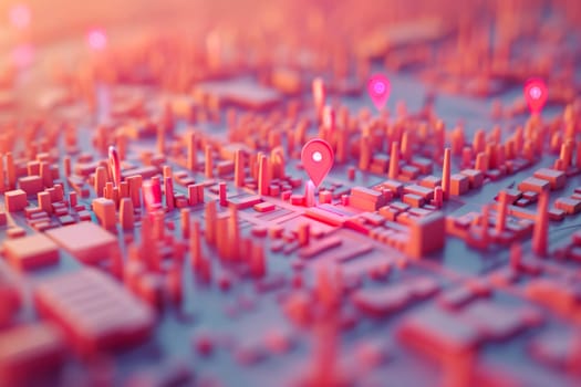 pin location icon for navigation or map, Generative Ai.