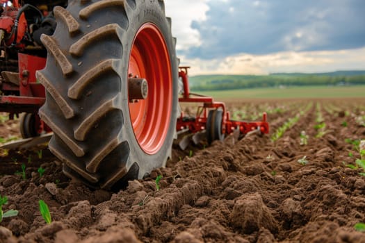 tractor plowing the field created with generative ai.