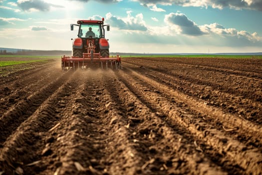 tractor plowing the field created with generative ai.