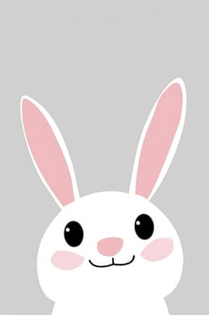 Cute Easter bunny banner with copy space .AI generative.