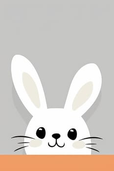 Cute Easter bunny banner with copy space .AI generative.