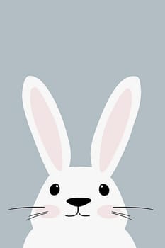 Cute Easter bunny banner with copy space .AI generative.