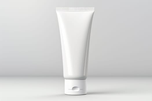 Blank white cosmetic tube mockup .generative AI.