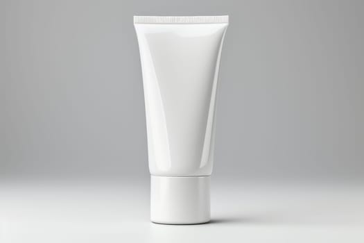 Blank white cosmetic tube mockup .generative AI.