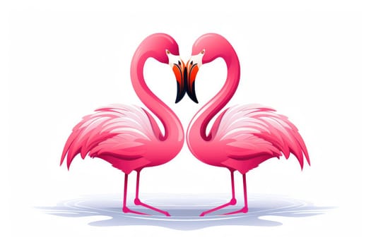 Valentine's Day creatures. swans symbolizing love with heart . Generative AI.