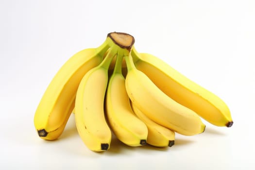 Bunch of bananas isolated on white background . generative ai.