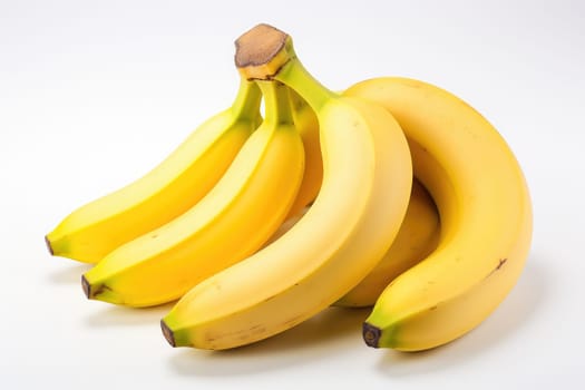 Bunch of bananas isolated on white background . generative ai.