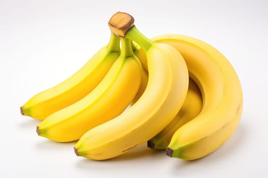 Bunch of bananas isolated on white background . generative ai.