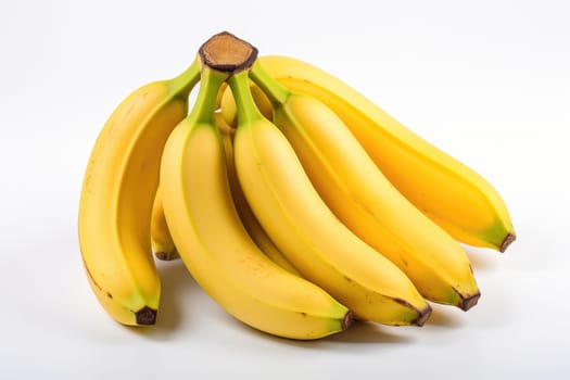 Bunch of bananas isolated on white background . generative ai.