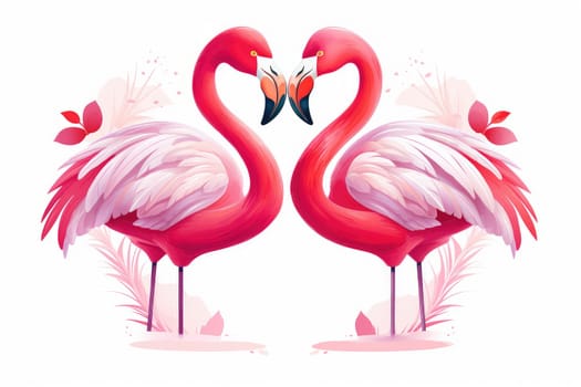 Valentine's Day creatures. swans symbolizing love with heart . Generative AI.
