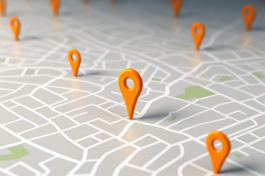 pin location icon for navigation or map, Generative Ai.