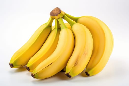 Bunch of bananas isolated on white background . generative ai.