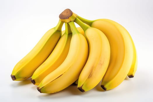 Bunch of bananas isolated on white background . generative ai.