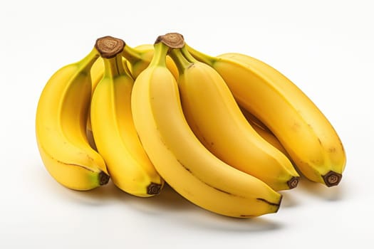 Bunch of bananas isolated on white background . generative ai.
