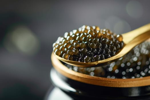Black caviar in can, ai generative.