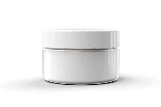 a cosmetic jar for cream and other beauty products and medicine, without labels. Generative AI.