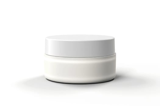 a cosmetic jar for cream and other beauty products and medicine, without labels. Generative AI.